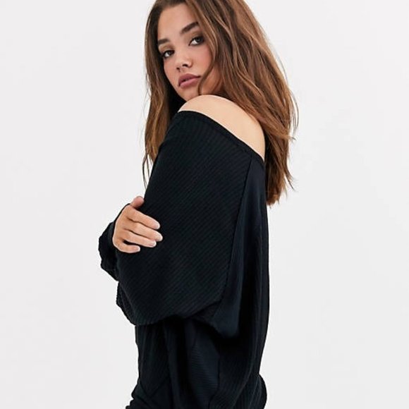 NWT Free People X ASOS Santa Clara Thermal in Black - Picture 2 of 15